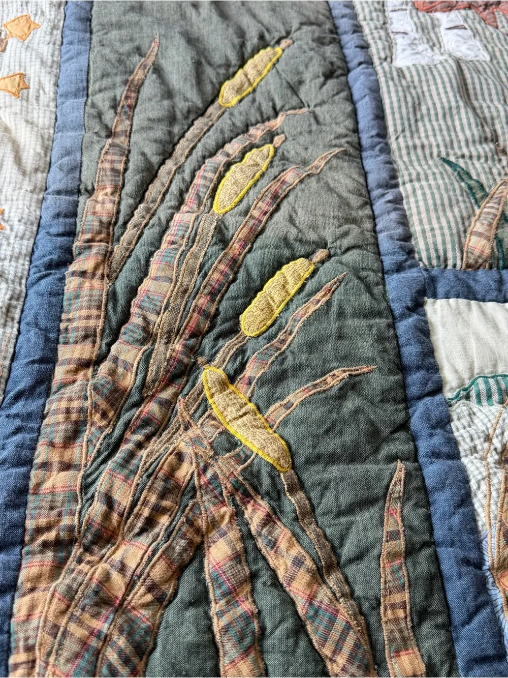 Rustic Lodge Moose Duck Applique Quilt 52x62 Cabin Woodland Wildlife Throw